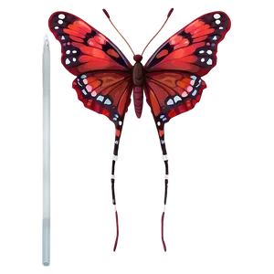 Red Butterfly With Antennae Png Thd PNG Image