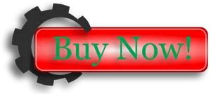 Red Buy Now Button Gear Design.png PNG Image