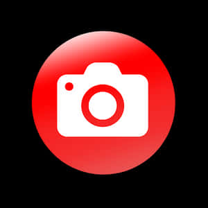 Red Camera Iconon Black Background PNG image with transparent background