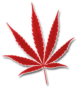 Red Cannabis Leaf Graphic PNG Image