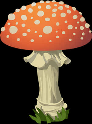 Red Capped Mushroom Cartoon PNG image with transparent background