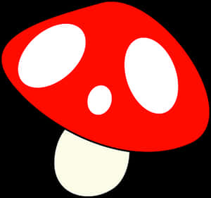 Red Capped Mushroom Cartoon PNG image with transparent background