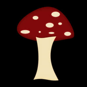 Red Capped Mushroom Graphic PNG with transparent background