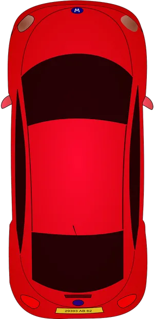 Red Car Top View Graphic PNG Image