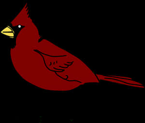 Red Cardinal Bird Illustration PNG image with transparent background