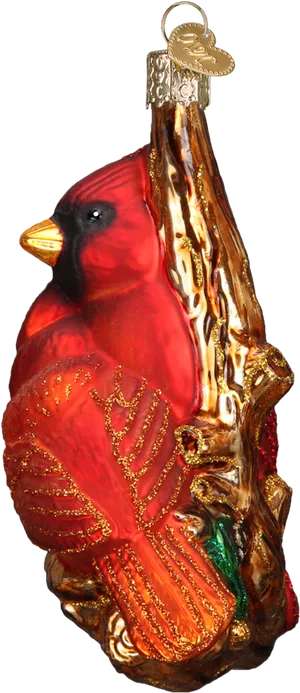 Red Cardinal Christmas Ornament PNG Image