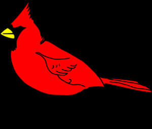 Red Cardinal Silhouette PNG image with transparent background