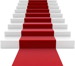 Red Carpet Staircase3 D Render PNG Image