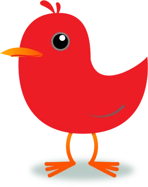 Red Cartoon Bird PNG Image