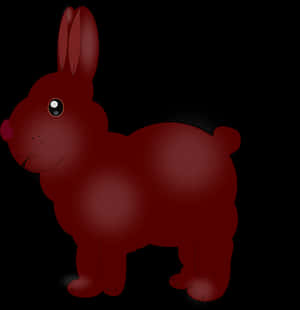 Red Cartoon Bunny Black Background PNG image with transparent background