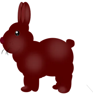 Red Cartoon Bunny Black Background PNG Image