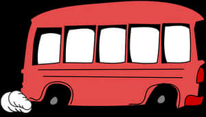 Red Cartoon Bus Vector Illustration PNG image with transparent background