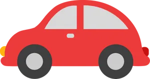 Red Cartoon Car Illustration PNG Image