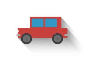 Red Cartoon Car Vector PNG Image