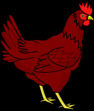 Red Cartoon Chicken Illustration PNG image with transparent background