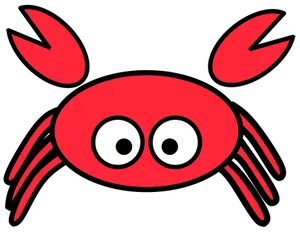 Red Cartoon Crab Illustration PNG Image