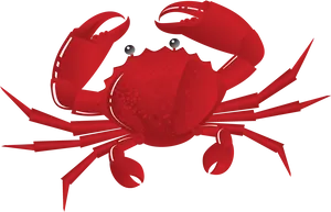 Red Cartoon Crab Illustration PNG Image