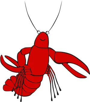 Red Cartoon Lobster PNG Image