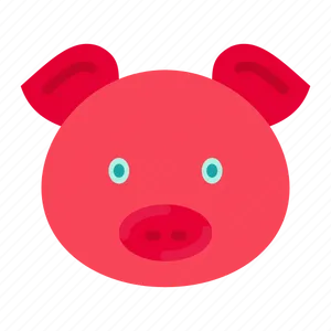 Red Cartoon Pig Face PNG Image