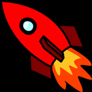 Red Cartoon Rocket Clipart PNG with transparent background