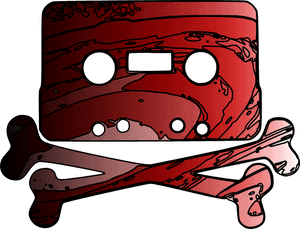 Cassette Tape Crossed Bones Free Picture - Cassette And Crossbones, HD Png Download PNG