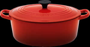 Red Cast Iron Dutch Oven Le Creuset PNG image with transparent background