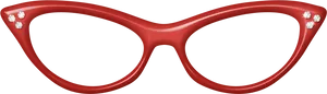 Red Cat Eye Glasseswith Crystals PNG Image