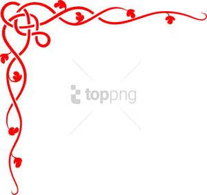 Red Celtic Knot Corner Border Design PNG Image