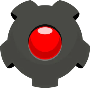 Red Centered Gear Icon PNG Image