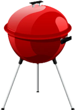 Red Charcoal Kettle Grill PNG Image