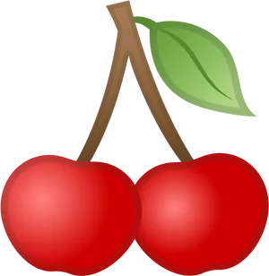 Red Cherries Vector Illustration PNG Image