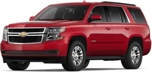 Red Chevrolet Tahoe S U V Profile View PNG Image