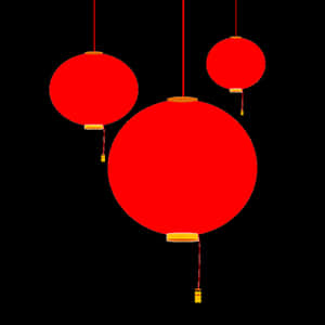 Red Chinese Lanterns Vector PNG image with transparent background