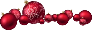 Red Christmas Ornaments Black Background PNG Image