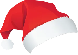 Red Christmas Santa Hat Illustration PNG Image