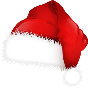 Red Christmas Santa Hat Illustration PNG Image