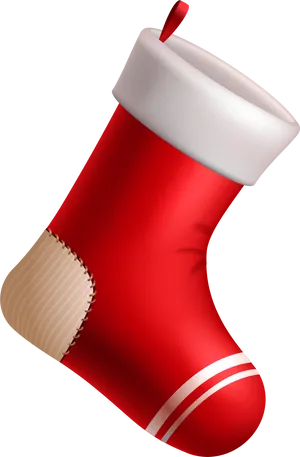 Red Christmas Stocking Isolated PNG Image