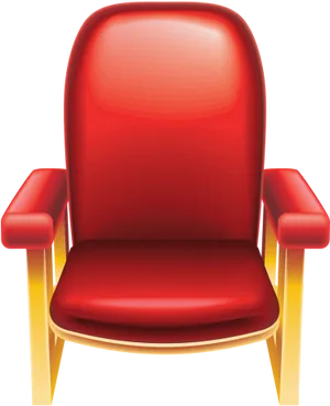 Red Cinema Chair Illustration PNG Image