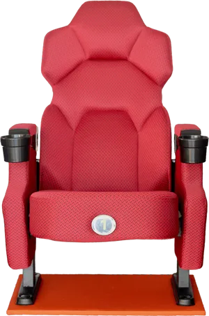 Red Cinema Chair Modern Design PNG Image