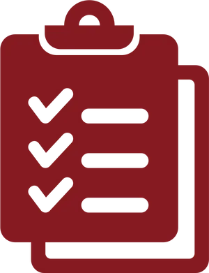 Red Clipboard Checklist Icon PNG Image