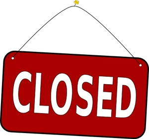 Red Closed Sign Hanging PNG Image