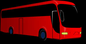 Red Coach Bus Side View PNG image with transparent background