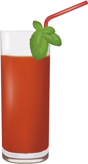 Red Cocktailwith Basil Garnish.png PNG Image