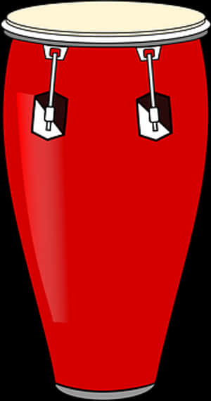 Red Conga Drum Illustration PNG image with transparent background
