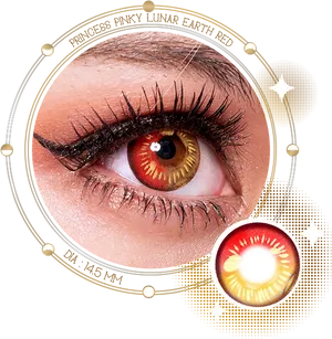 Red Contact Lens Eye Closeup PNG Image