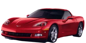 Red Corvette Sports Car PNG Image