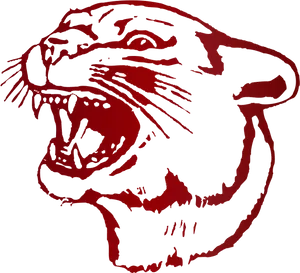 Red Cougar Graphic Art PNG Image