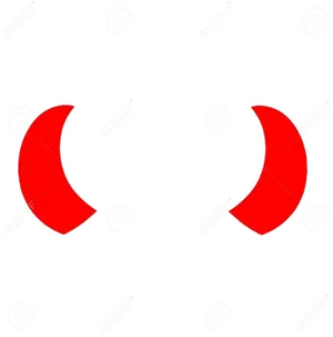 Red Crescent Horns Pattern PNG Image