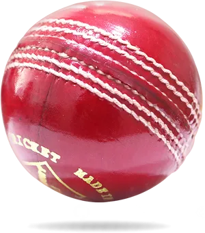 Red Cricket Ball Closeup.png PNG Image