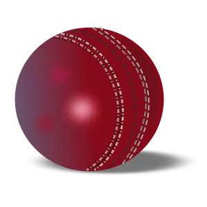 Red Cricket Ball Illustration PNG Image